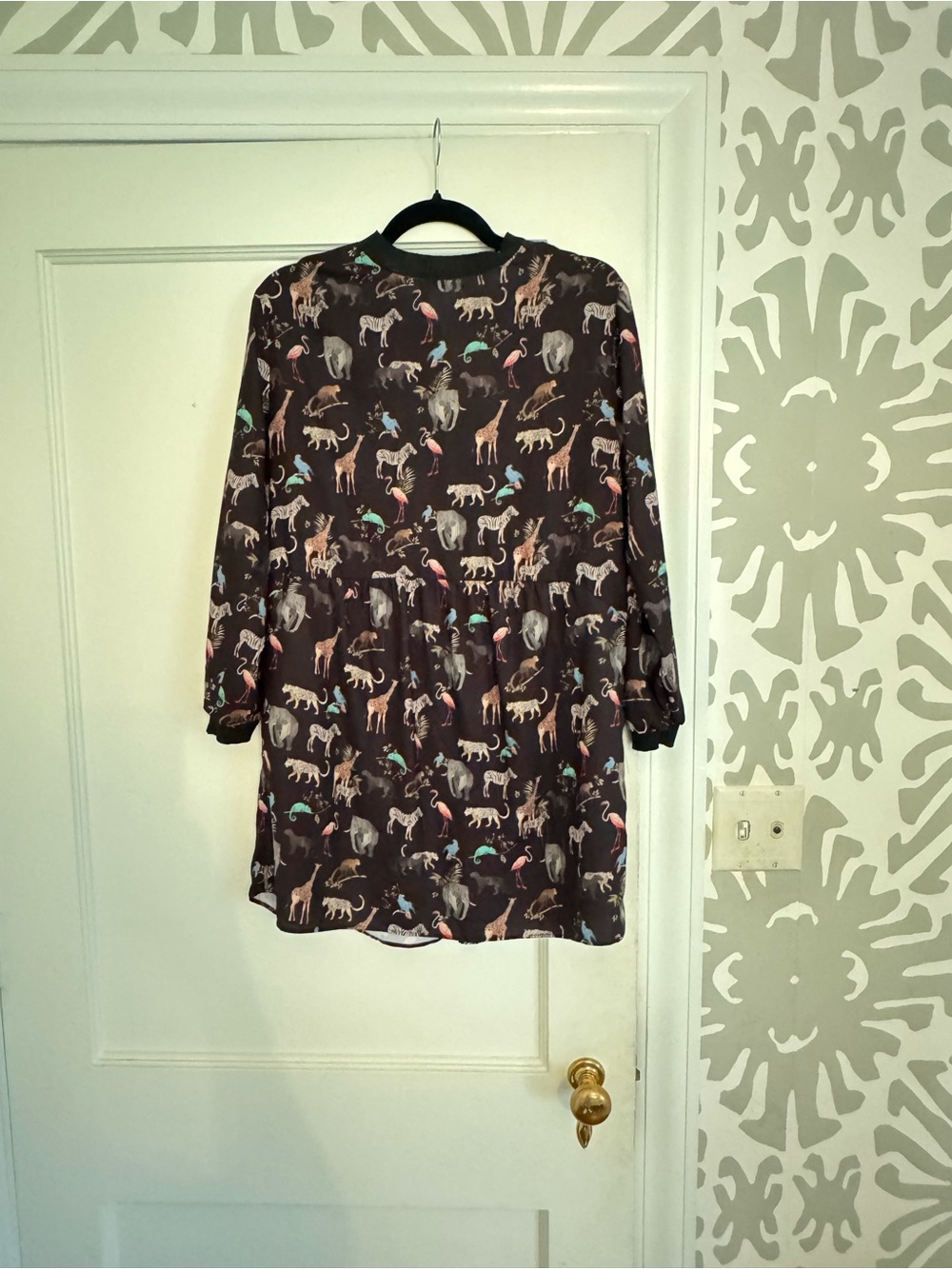 Zara Basic Safari Print Peplum Dress